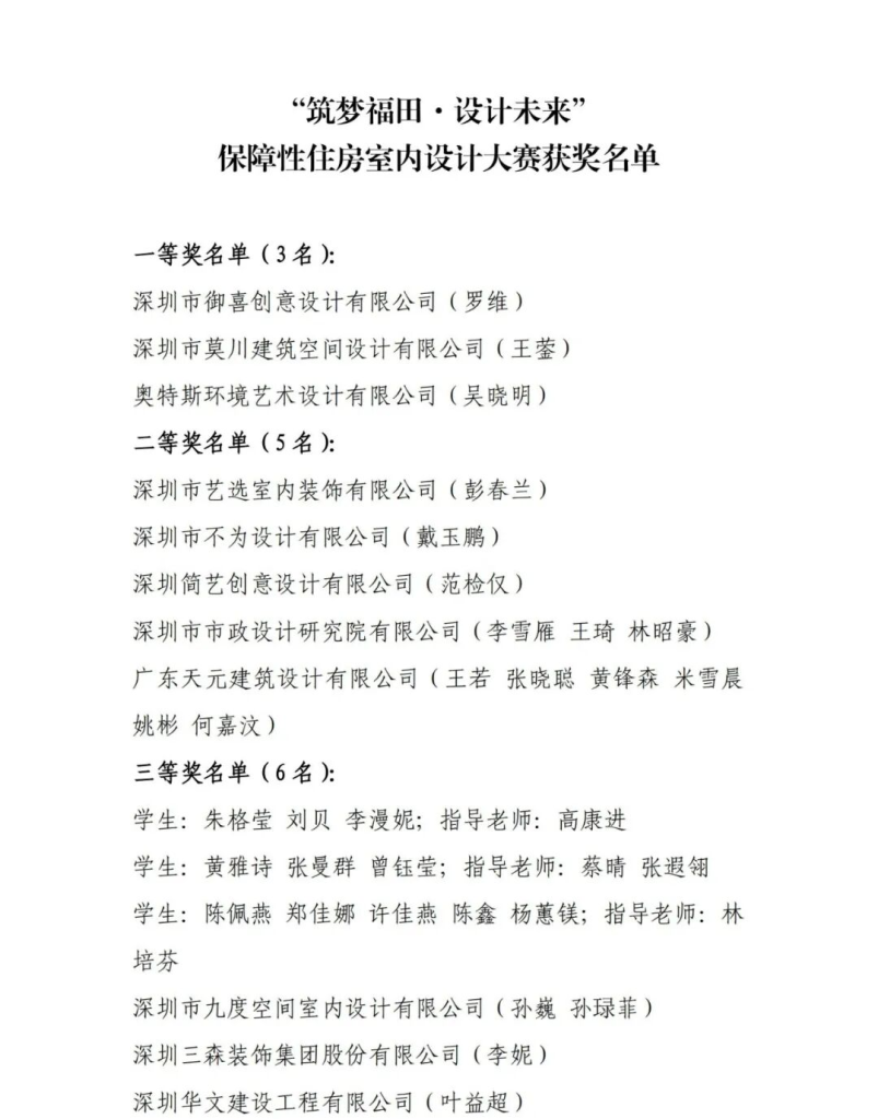 2025“筑梦福田·设计未来”保障性住房室内设计大赛获奖结果公示-掌上艺赛-全球设计大赛及作品征集网站!发布标志logo征集、工业大赛、包装大赛、文创大赛、旅游商品大赛、吉祥物征集、建筑大赛、服装大赛、广告语征集、歌曲征集、征文征名、摄影大赛、书法大赛资讯征集平台